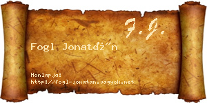 Fogl Jonatán névjegykártya